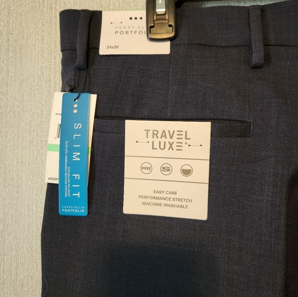 Perry Ellis Portfolio navy trousers Size 34x30 - Picture 3 of 4